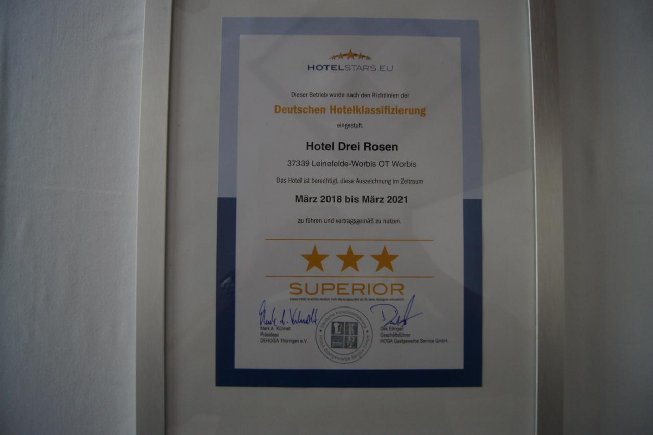 Hotel "Drei Rosen" Ohg Regina & Hans - Peter Fassbinder Leinefelde-Worbis Esterno foto